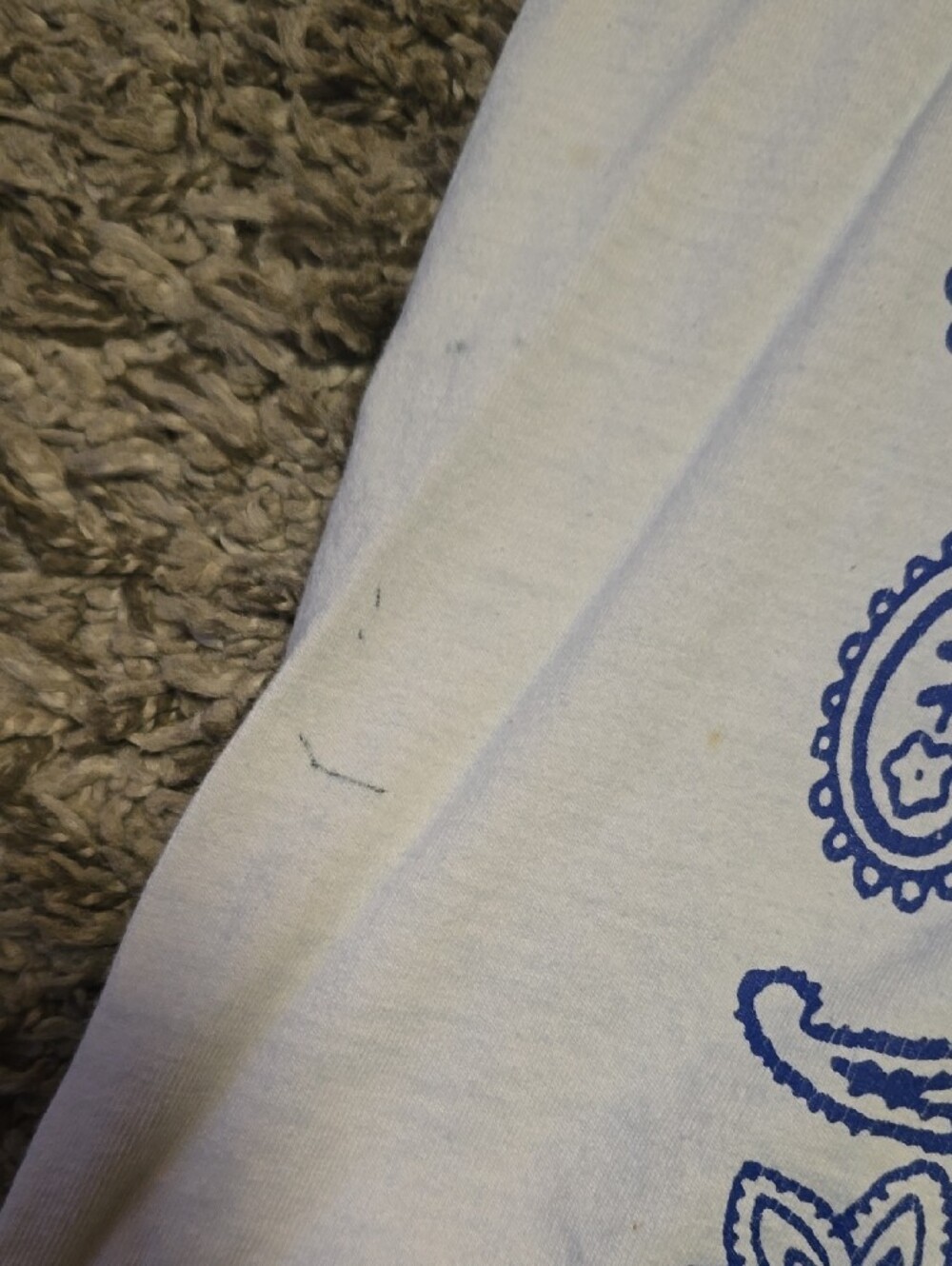 White Short-Sleeve Paisley Print Tee in Blue - Picture 2 of 5